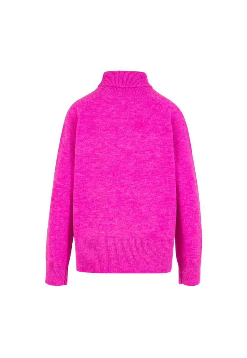 Bekväm stickad hög hals - Hot pink - Bild 3