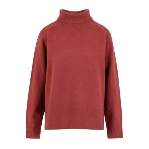 Bekväm stickad hög hals - Warm blush