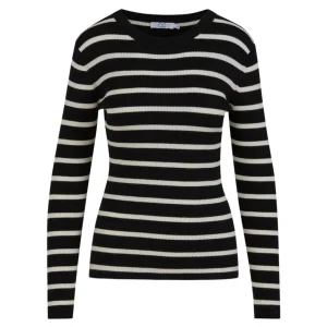 CC HEART ELENA STICKAD BLUS - Black/creme stripes