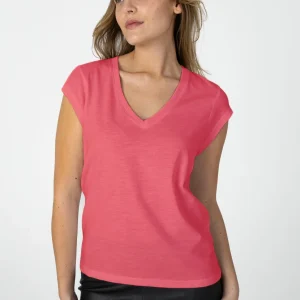 CC HEART T-SHIRT MED V-HALT - Papaya pink