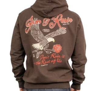 Iron & Resin - Hoodie med örn - Don't ruin it - Brun