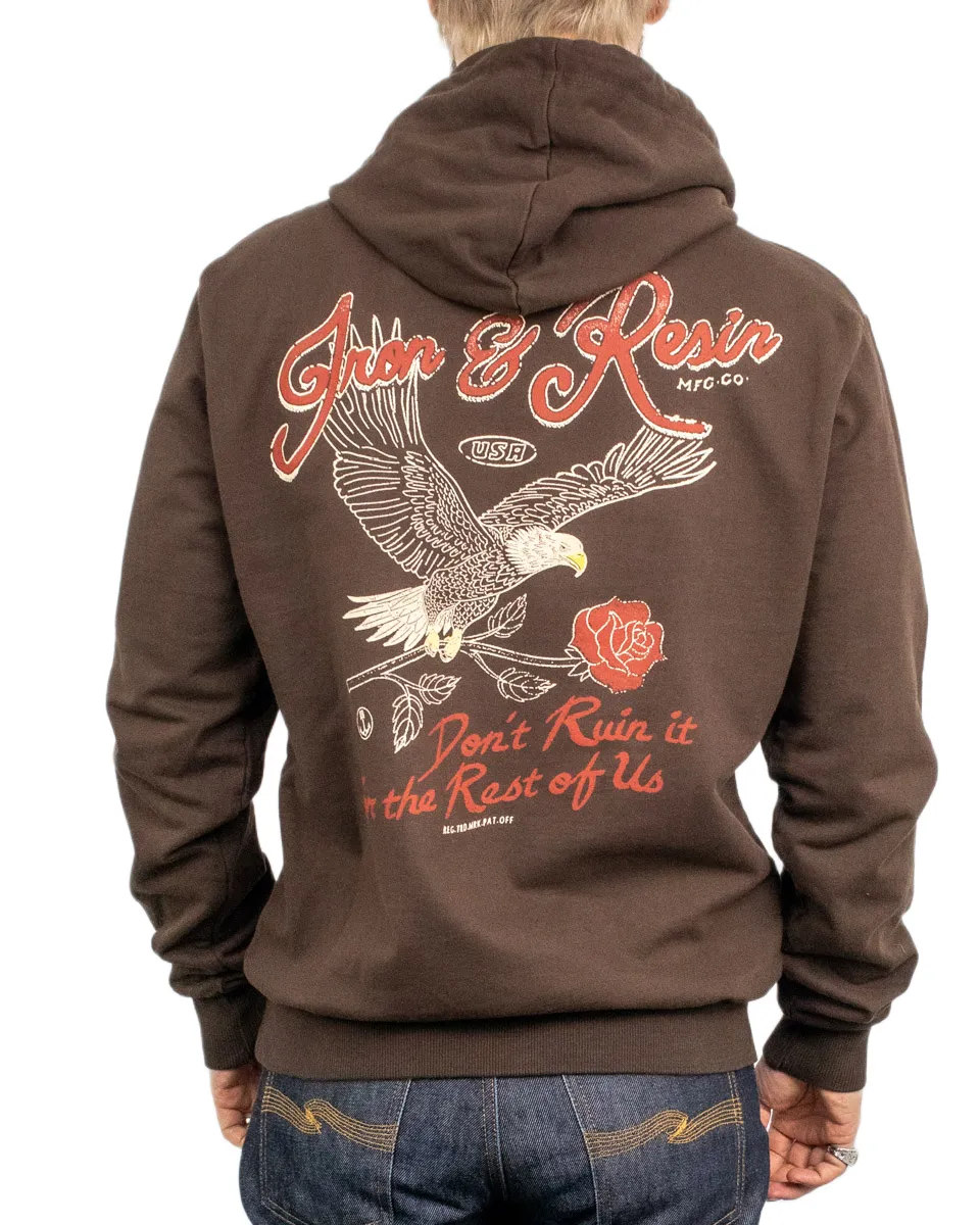 Iron & Resin - Hoodie med örn - Don't ruin it - Brun - Bild 2