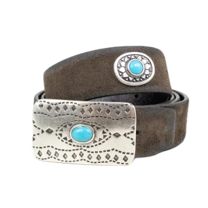 Gianni Franco - Handgjort Läderbälte - Fyrkantig Buckle - 0351 - Brun