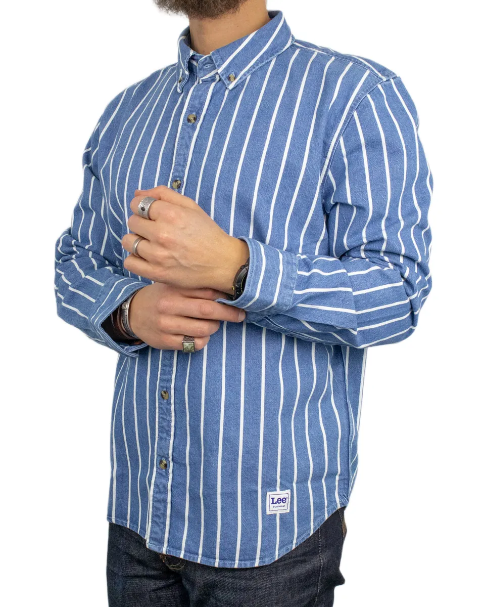 Lee - Skjorta - Button Down stripe - Blå - Bild 5