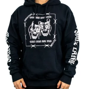 Brixton - Hoodie med Armtryck- Always smile - Svart