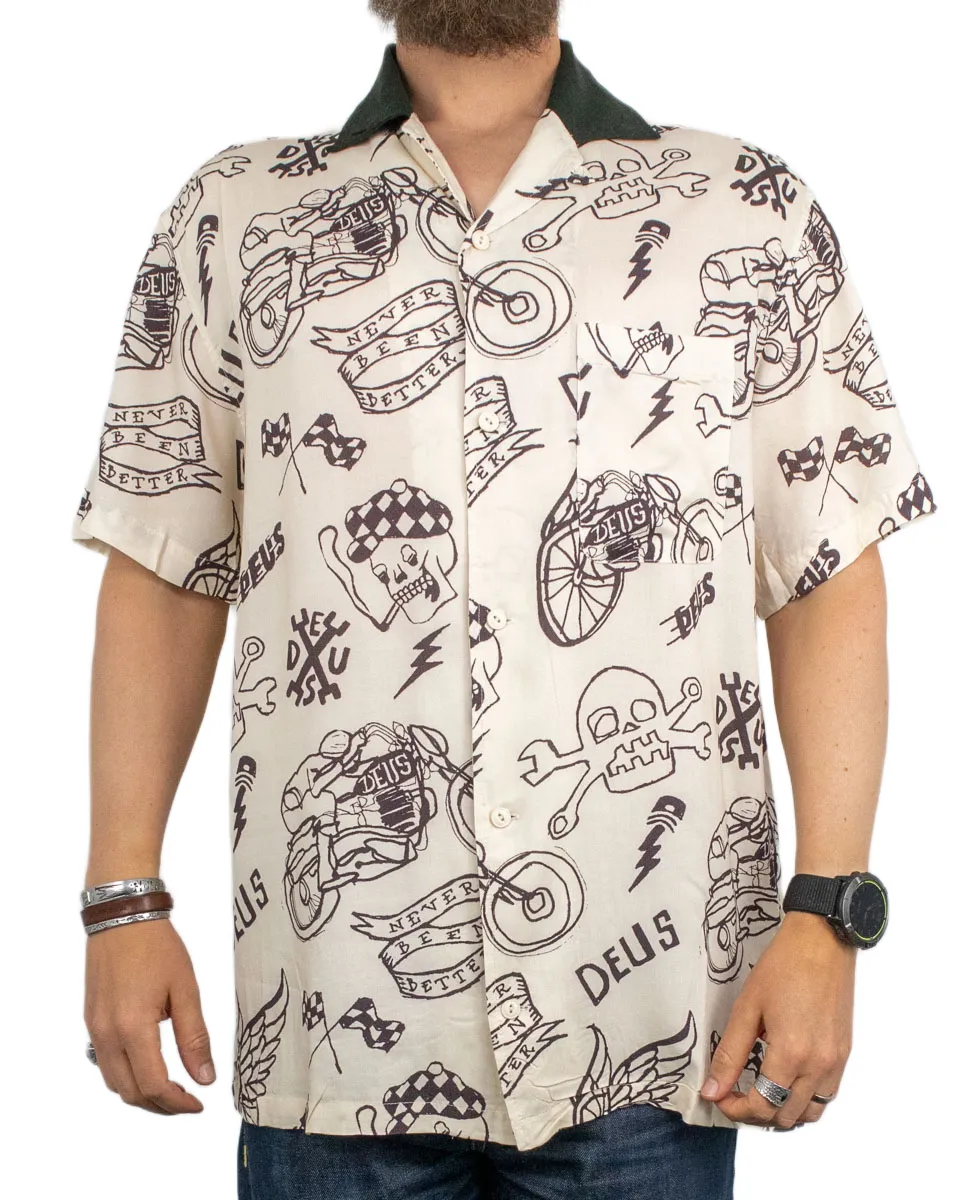 Deus Ex Machina - Kortärmad Skjorta - Doodle Shirt - Benvit - Bild 2