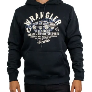 Wrangler - Hoodie - Americana Black Beauty - Svart