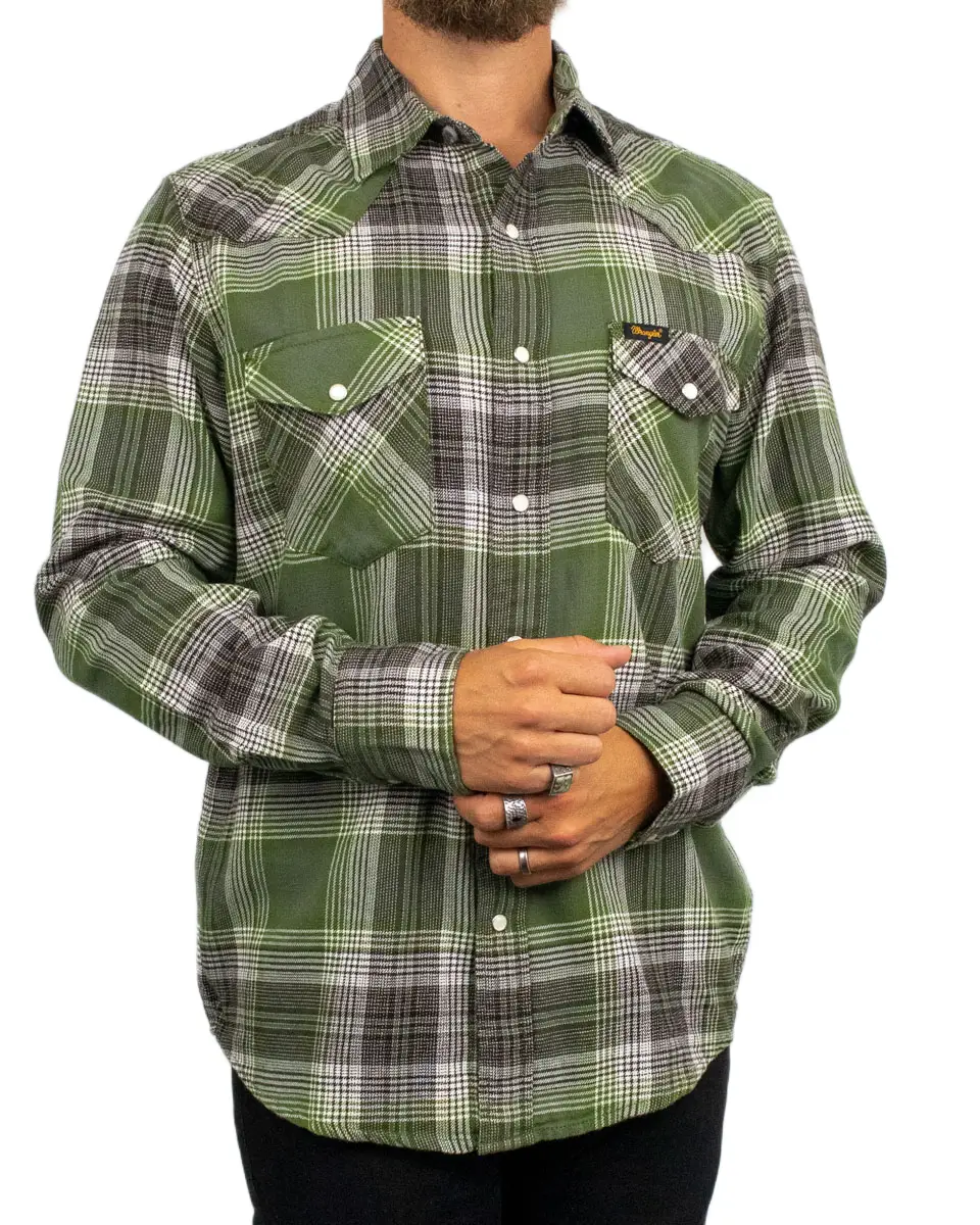 Wrangler - Skjorta - Western Shirt Pesto - Grön