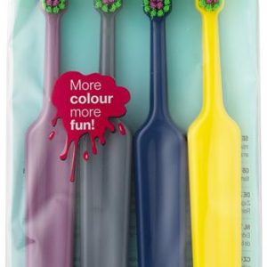 Tandborste Colour Compact Extra Soft 4-pack