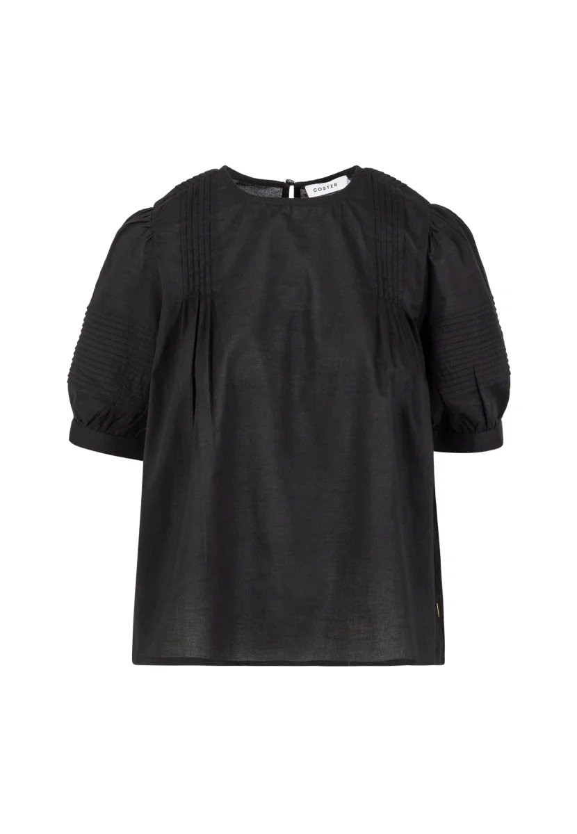 Topp med veckdetaljer - Black - Bild 2