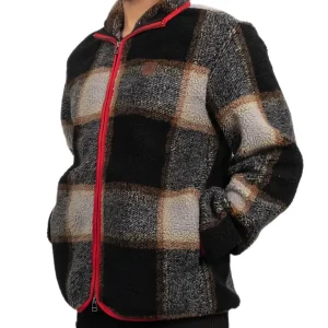 Brixton - Fleeceströja rutig - Buffalo Plaid Sherpa - Svart