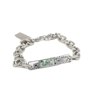 Jernhest - Torp Armband - Silver - Kedja med Kolmårdsmarmor