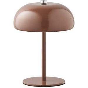 Margate Bordslampa, metall, uppladdningsbar, brun, Ø13 cm, 100 cm sladd