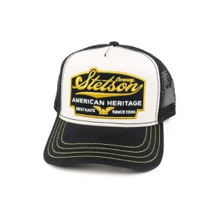 Stetson - Barn Truckerkeps Vit/Svart - American Heritage