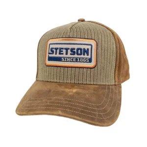 Stetson - Trucker Keps - Läder/Linne - Brun