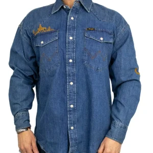 Wrangler - Skjorta - Trail Blazer Denim - Blå